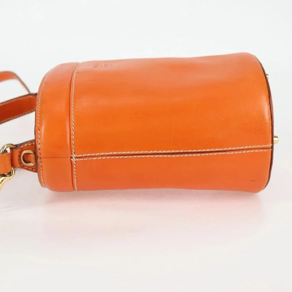 PRADA Shoulder Bag Leather 2way Orange Gold - Picture 6 of 15